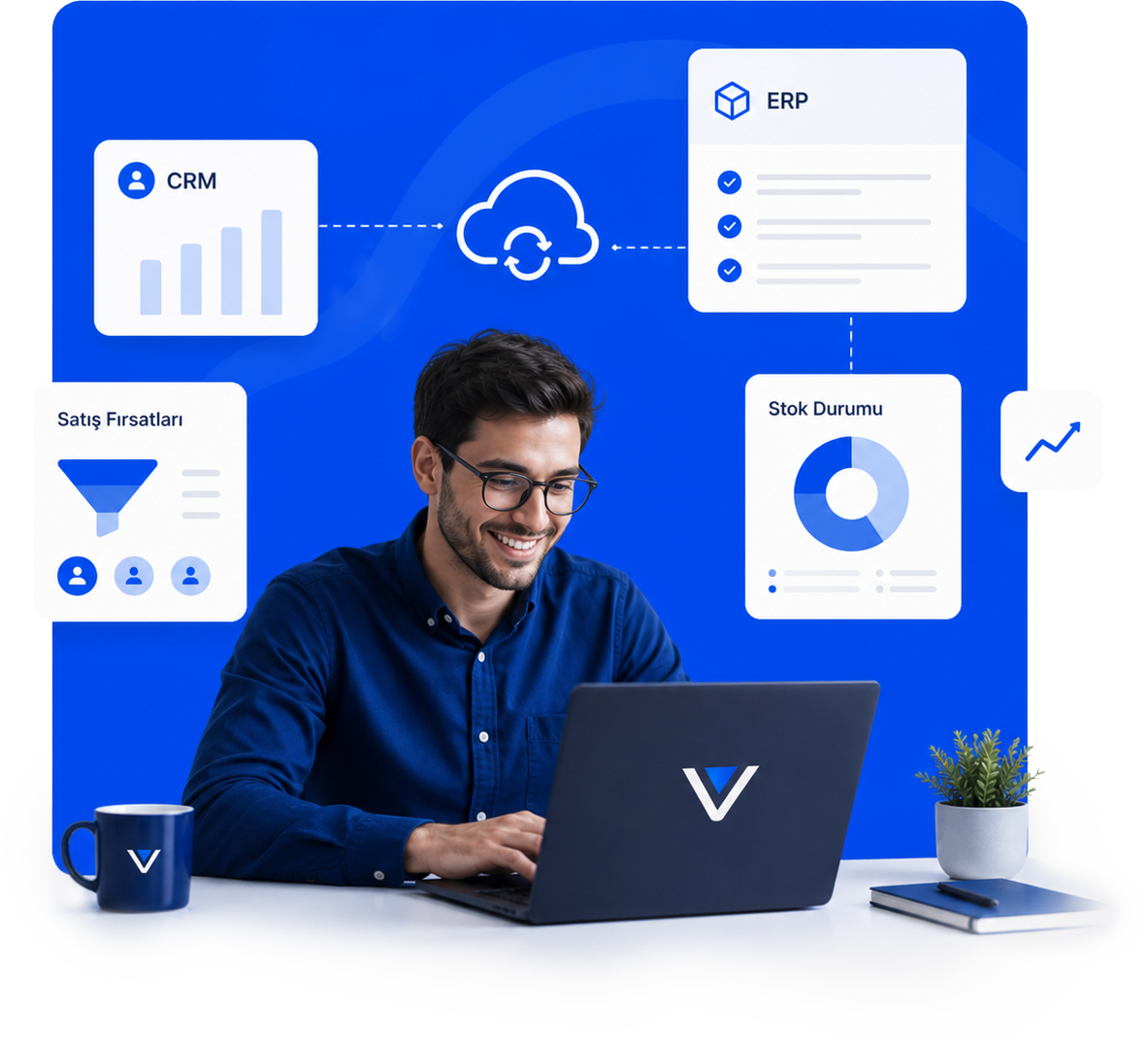 CRM ve ERP entegrasyonu görseli